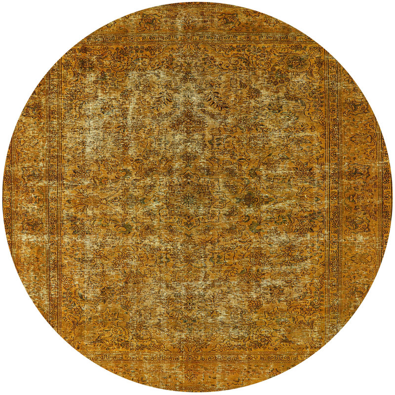 Tapis marocain tissé à la machine Afnan, Rond 3 pi