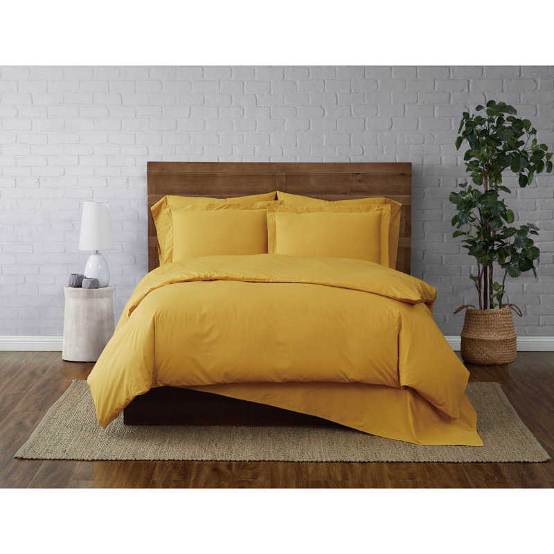 Ensemble de housse de couette 100% coton percale Jededian, Housse de couette pour grand lit + 2 taies décora, Bourgogne