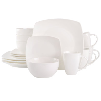 Gibson Elite Soho Lounge Dinnerware Set, Service For 4 (16Pcs), White