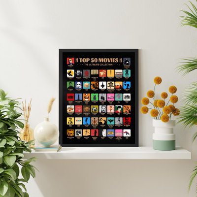 " Cinema Classics Collection - Top 50 Iconic Movies Small Decor Colorful "