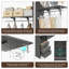 Organisateur de placard, système de placard avec 3 tringles de suspension, 3 tiroirs et tablettes ouvertes (gris)-1119658547