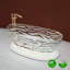 Baignoire de trempage autoportante en pierre de résine transparente 69 po avec motif ondulé Rainlex, finition blanc pur et support lombaire ergonomique Rainlex