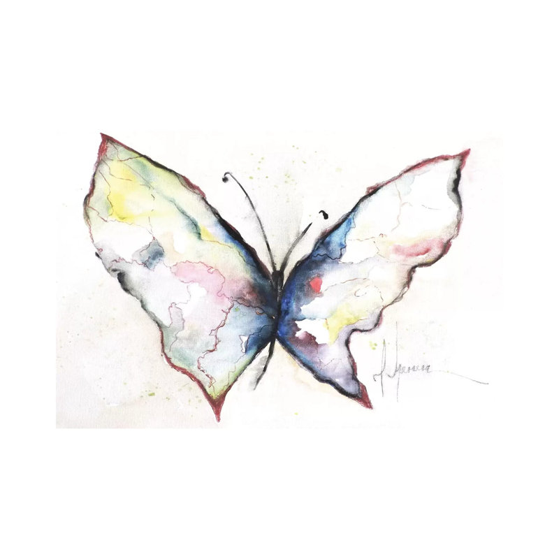 Mariposa II by Leticia Herrera - Wrapped Canvas Painting, 20.32 cm H x 30.48 cm W
