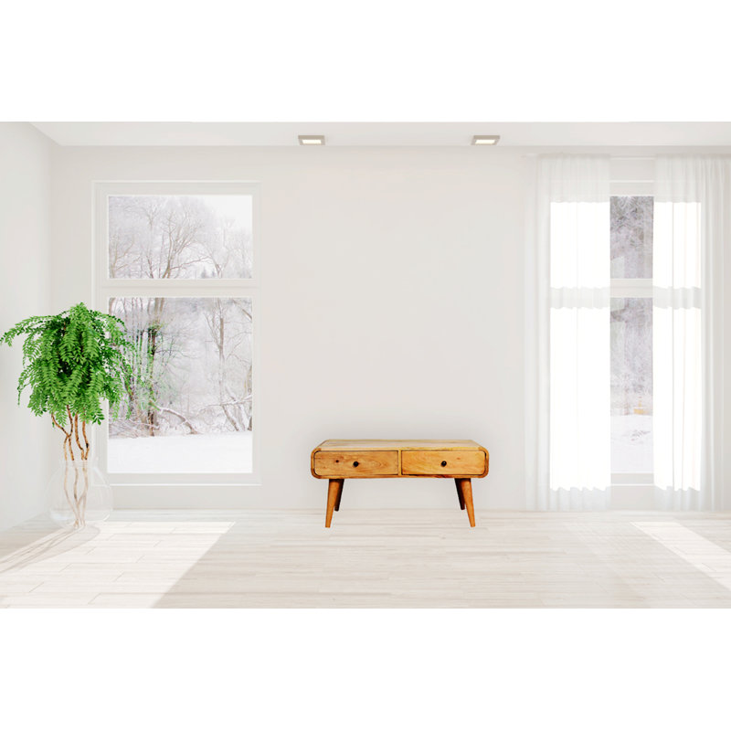 Console simple et élégante avec plateau en bois, table basse de loisirs, Brun clair