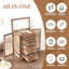 Boîte à bijoux Djerid, grandes boîtes à bijoux en bois à 5 couches pour colliers, boucles d'oreilles, bracelets, boîte à bijoux rustique en bois avec 4 tiroirs et miroir-101757659