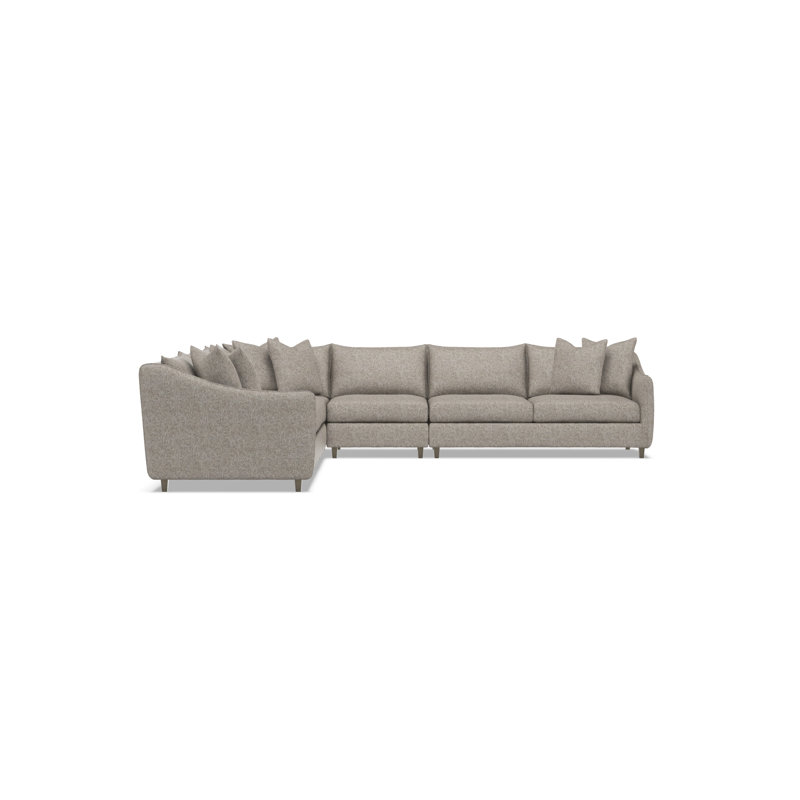 Bernhardt Joli 5-Piece Fabric Sectional, 32.5" H x 137.5" W x 137.5" D, Beige/Tan Polyester