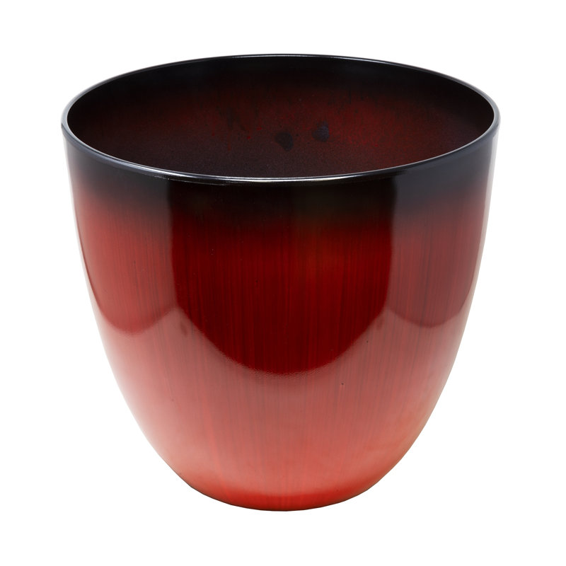 Nattalee Resin Weather Resistant Nursery Pot , 16.50" x 18" x 18", Red