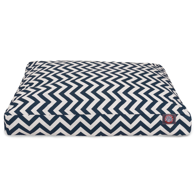 Coussin à chevrons, Bleu marine, Grand (l 36 po x P 44 po x H 5 po) ;