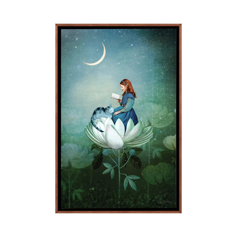 «Blue Stories» par Catrin Welz-Stein - impression d'art graphique, Pas de tapis, H 26 po x l 18 po x 1,5 po