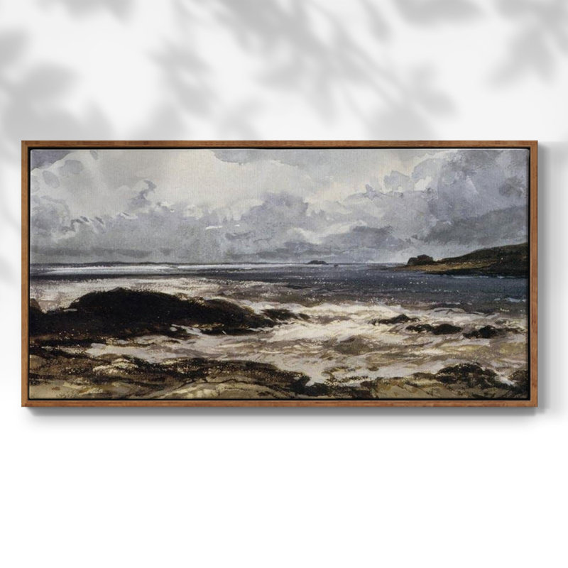 Série nautique-CD XXXIV - Toile tendue avec châssis encadré - Prêt à être accroché, H 25 po x l 49 po, Noyer
