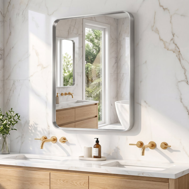 Miroir de salle de bain, Argent