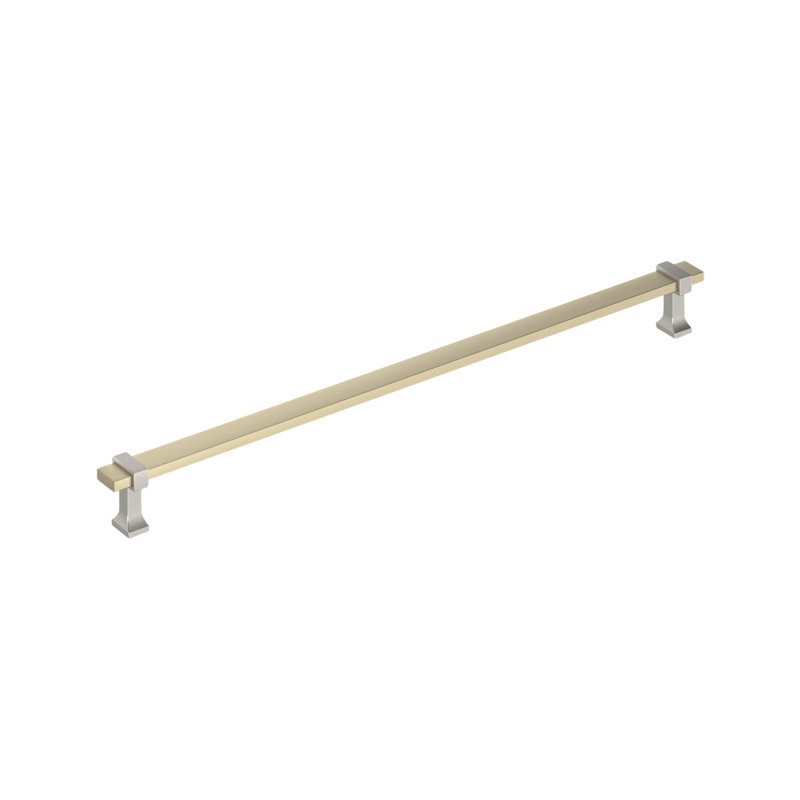 Overton 18-Inch Brushed Matte Black and Polished Chrome Appliance Pull