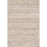 Modern Silk Abstract Area Rug in Beige