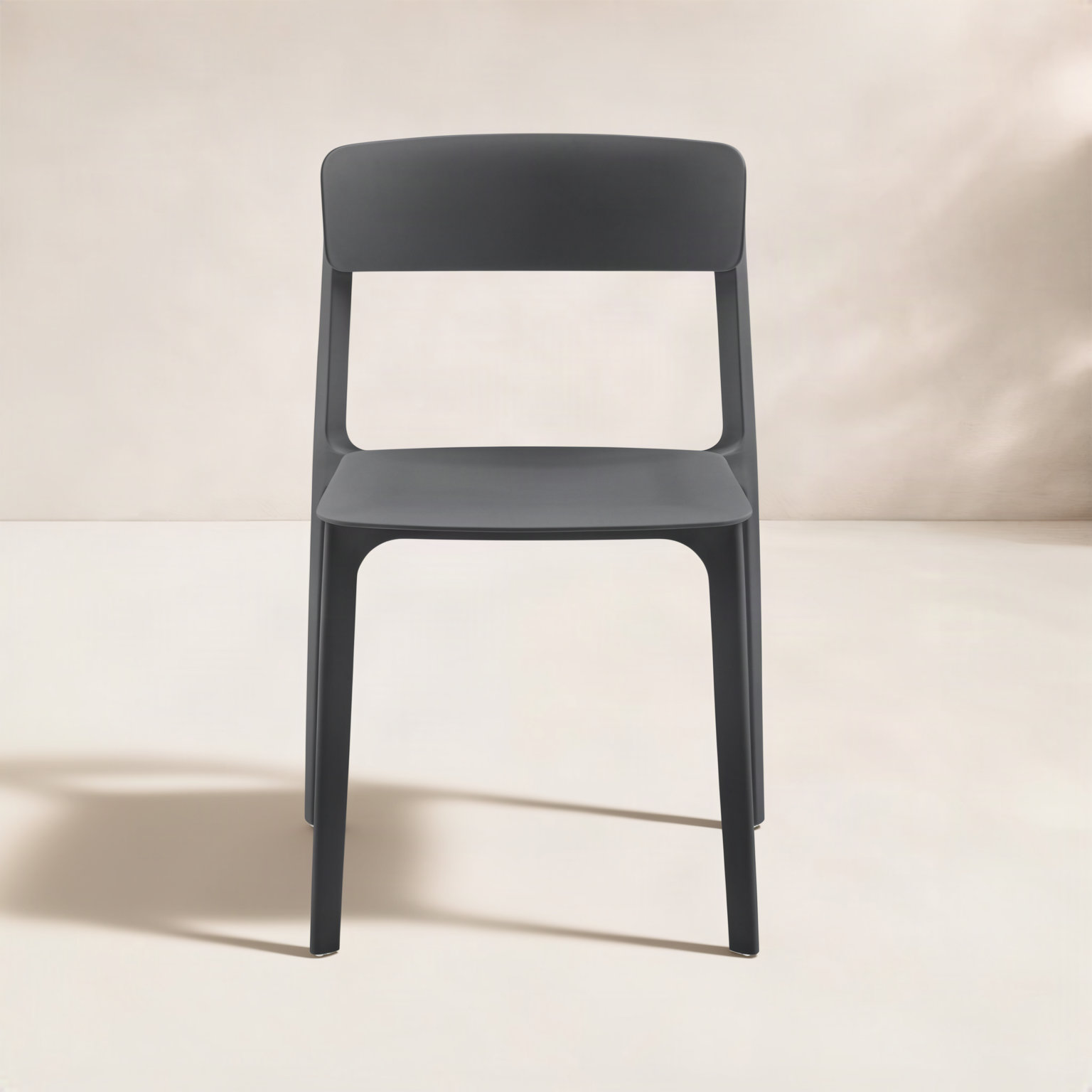 Vowa Stackable Patio Side Chair, Black
