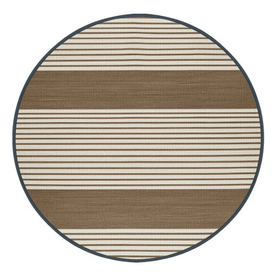  Tapis lavable rayé blanc kaki