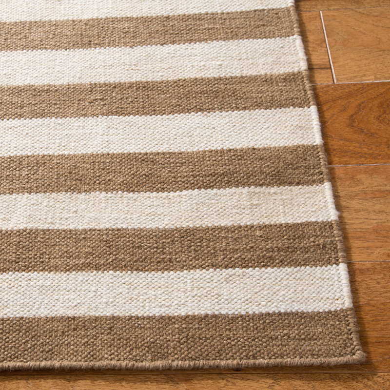 River Reed Hand Woven Dhurrie Striped Area Rug, Rectangle 9' x 12'