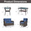 Ensemble de conversation de patio extérieur en résine tressée de 5 pièces, résistant aux intempéries, avec chaises pivotantes-2067531057-2067531059