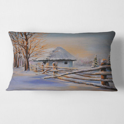 Housse et insert de coussin rectangulaire Cottage Cove with Snow II