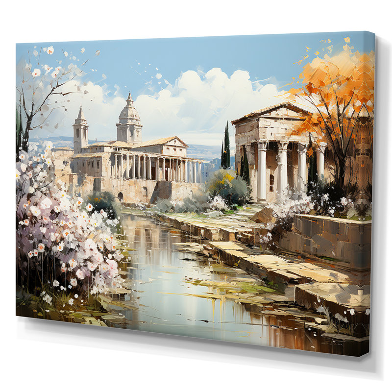 Sprintime Empire romain paysage I - Italie, art mural, H 16 po x l 32 po x P 1 po, Toile tendue
