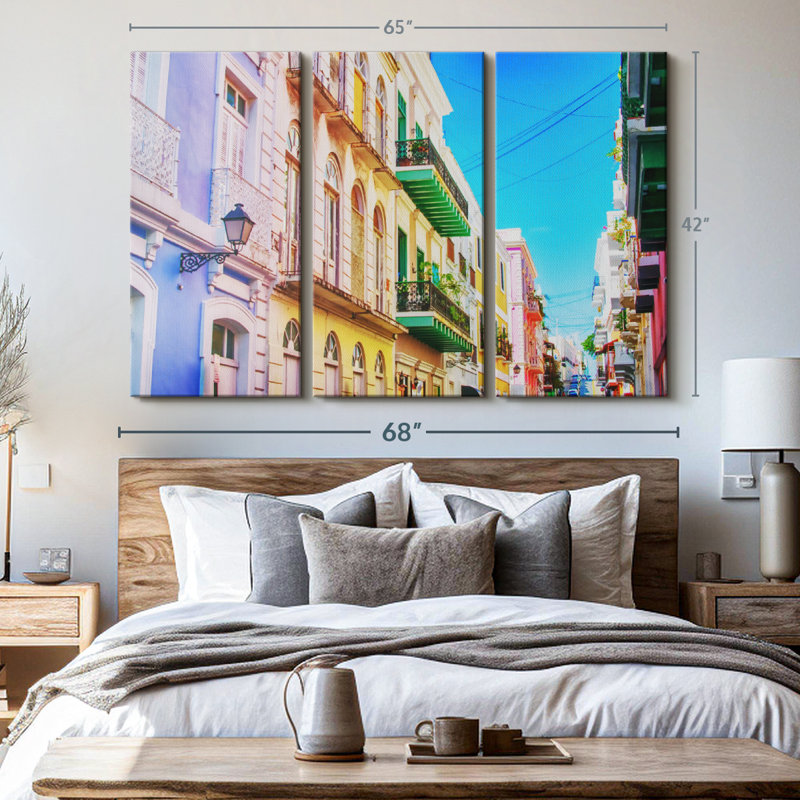 «Colorful San Juan Street» sur toile, H 42 po x l 65 po x P 1,25 po