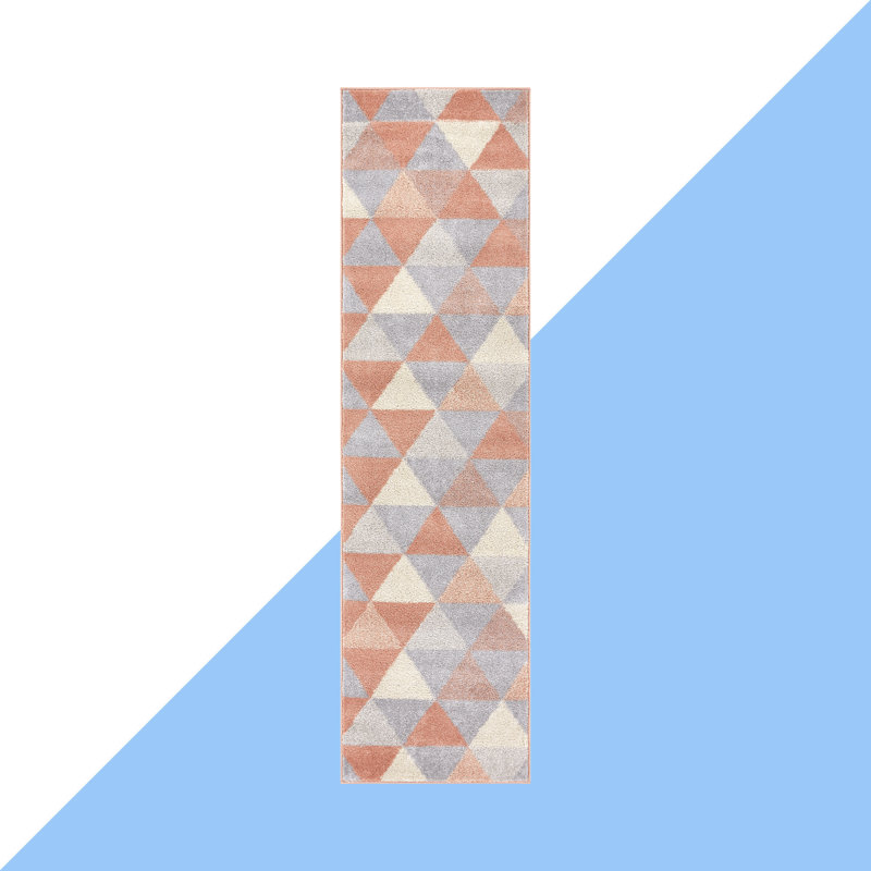 Evie-May Geometric Area Rug, Runner 60 x 220cm