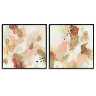  Energetic Beige Palette 2 PC Giclee Art Set by June Erica Vess