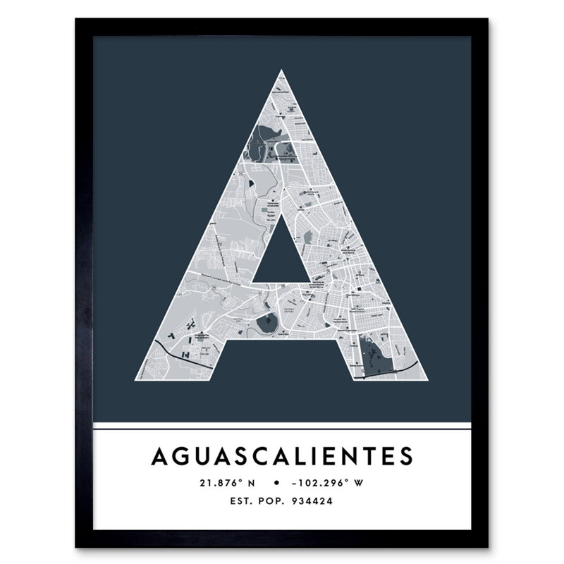Aguascalientes Mexico City - Single Picture Frame Typography