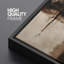 «Bold Cross Abstract» en brun foncé et gris anthracite - reproduction d'art sur toile encadrée-930105334-930105335