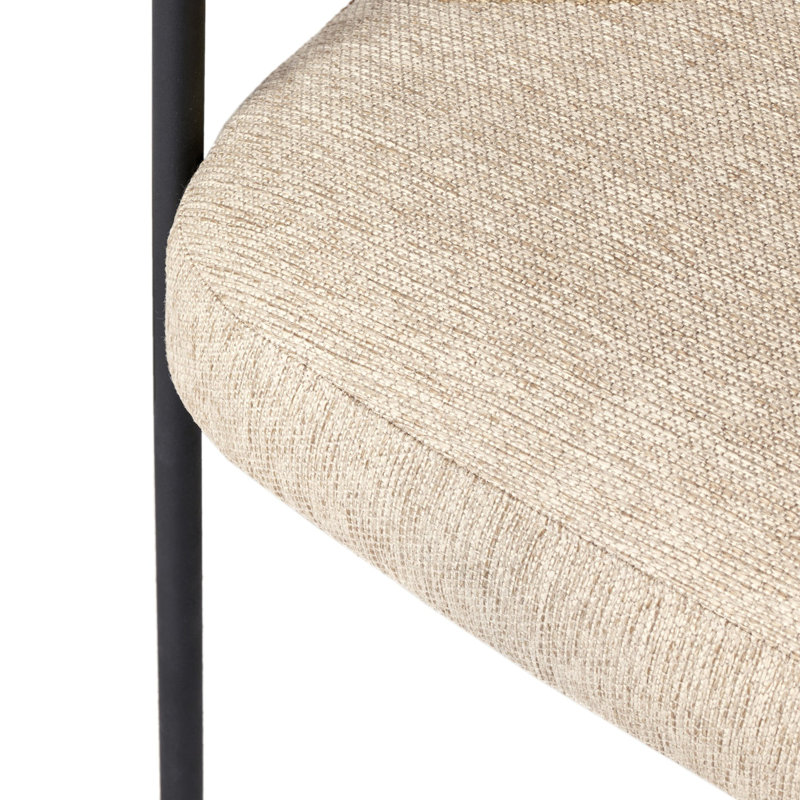 Chaise de patio avec coussin Badita, Crème