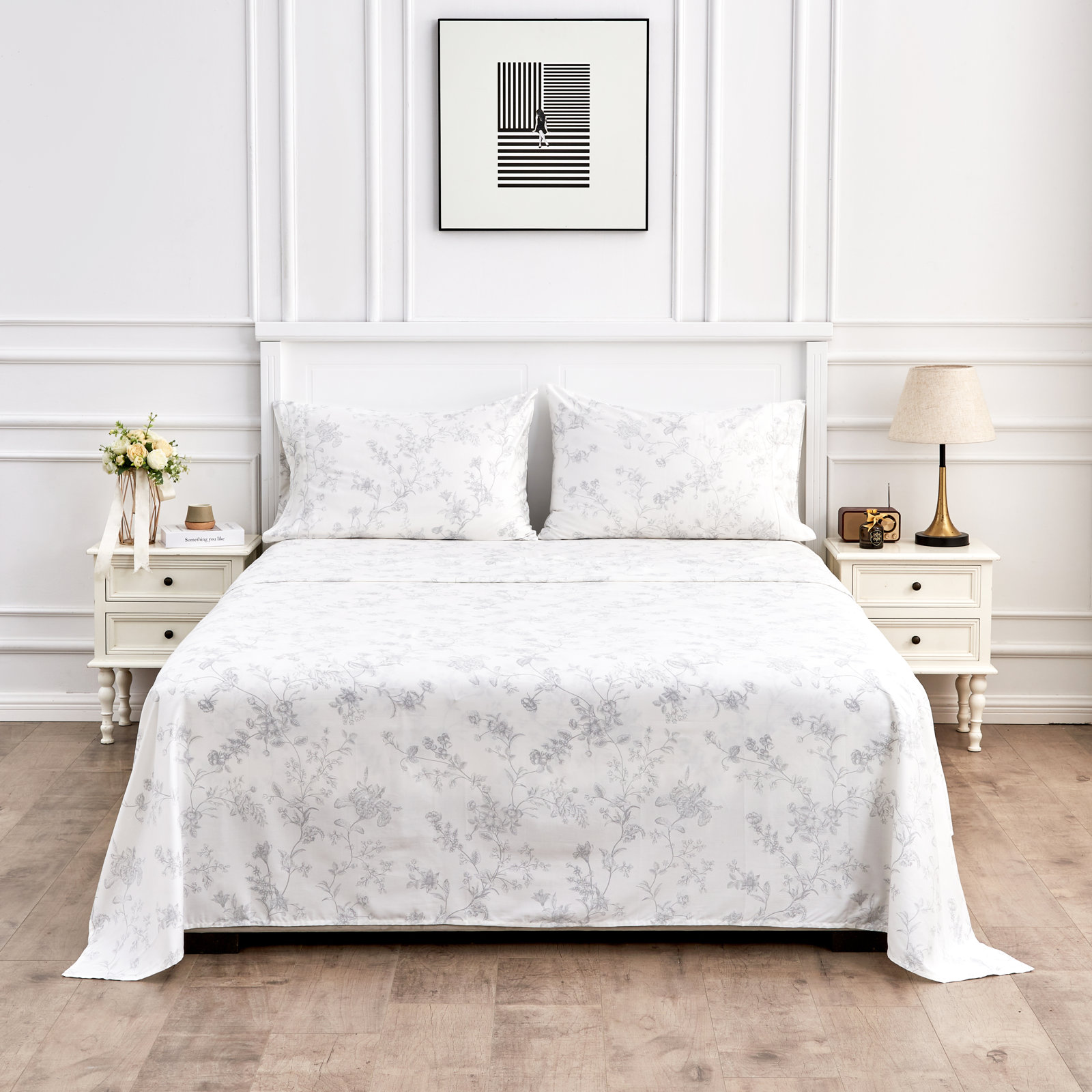Barbet Sateen Sheet Set, Twin Sheet Set + Fitted Sheet + 1 Pillowcase, Gray
