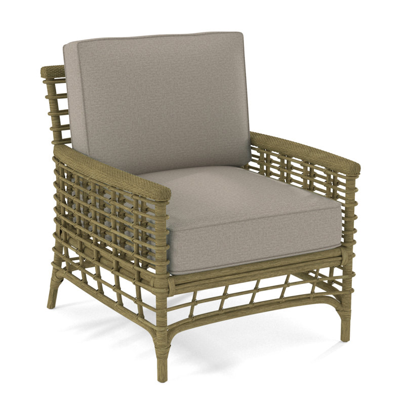 Bridgehampton 31'' Wide Armchair, Beige Performance Fabric; 0851-73, Brass