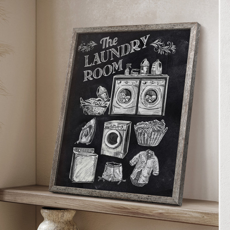Laundry Room Framed Print - Solid Wood, 30" H x 24" W