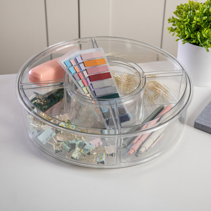 Plateau tournant en plastique avec 5 bacs de rangement amovibles Martha Stewart Brody Lazy Susan