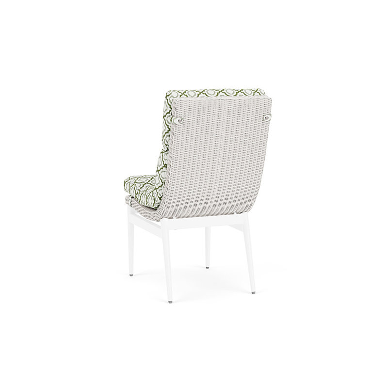 Cascade Outdoor Dining Side Chair, Savannah Green, White