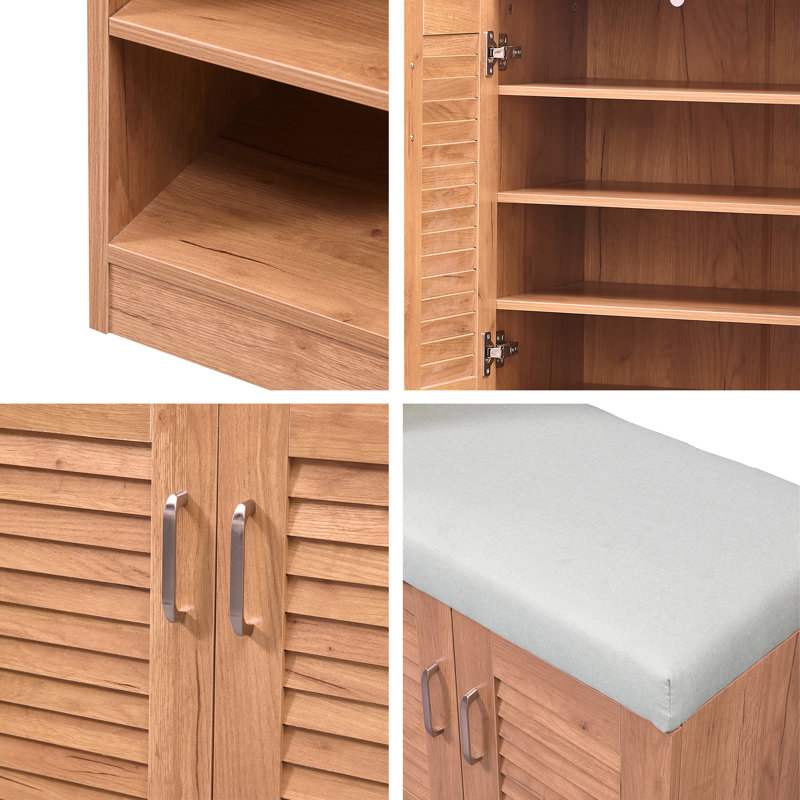 Multi Functional Shoe Storage Cabinet With Bench, Brown