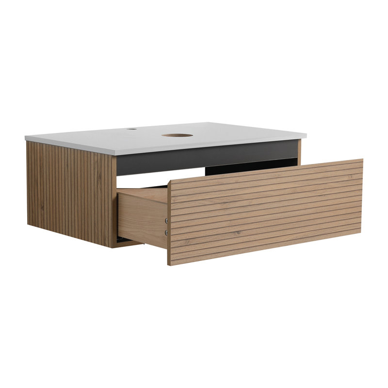 30'' Wall-Mounted Bathroom Vanity & 1-Soft-Close Drawer (Excluding Sink), 30"