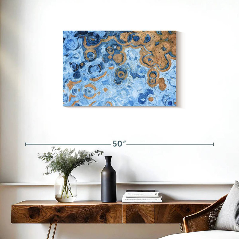 Avery abstrait mer bleue, H 20 po x l 30 po