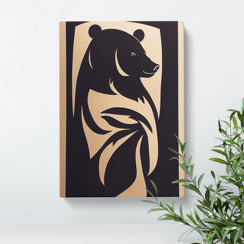 Bear Profile Abstract - Wrapped Canvas, 76cm H x 50cm W x 3cm D