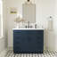 Meuble-lavabo simple en bois massif 42 po avec plateau en quartz Carrara de 1,5 po Thornaby-120127877-95016750