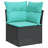 vidaXL Garden Sofa Set Black Poly Rattan-870500111