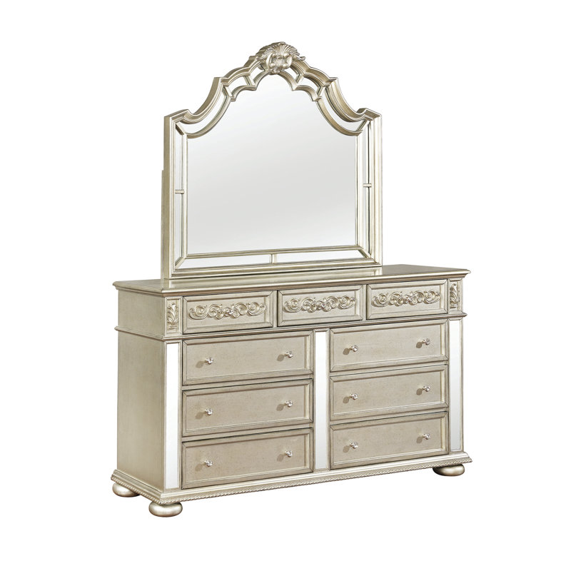 Commode 9 tiroirs avec miroir Berks