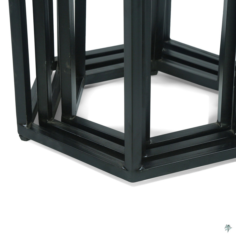 Hexagonal Set Of 3 End Table