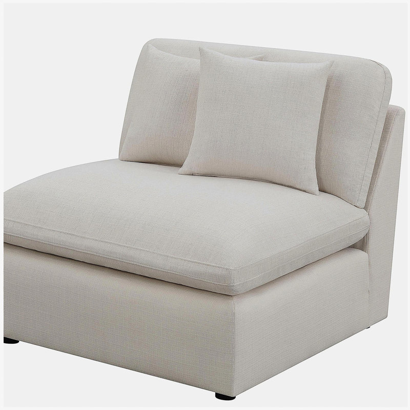 Greeley Ivory Upholstered Armless Chair