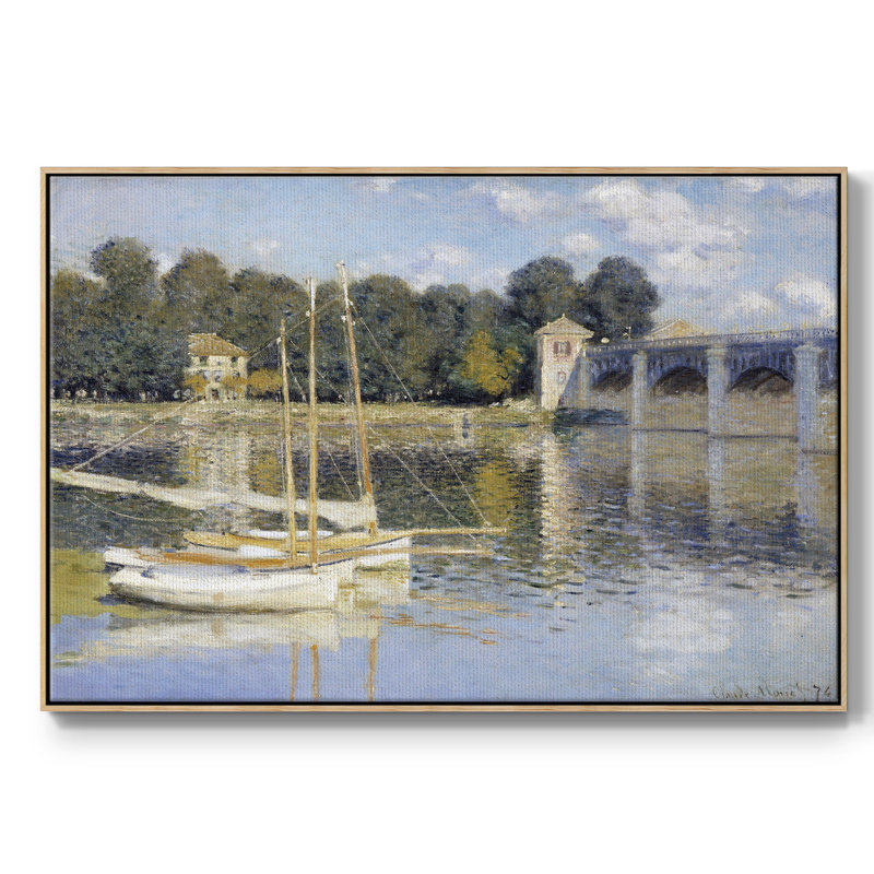 Monet, reproduction d'art encadrée sur toile par Claude Monet, H 27 po x l 41 po x P 2 po, Naturel