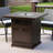28IN Square Fire Pit Table Propane Fire Table With Stainless Steel Lid