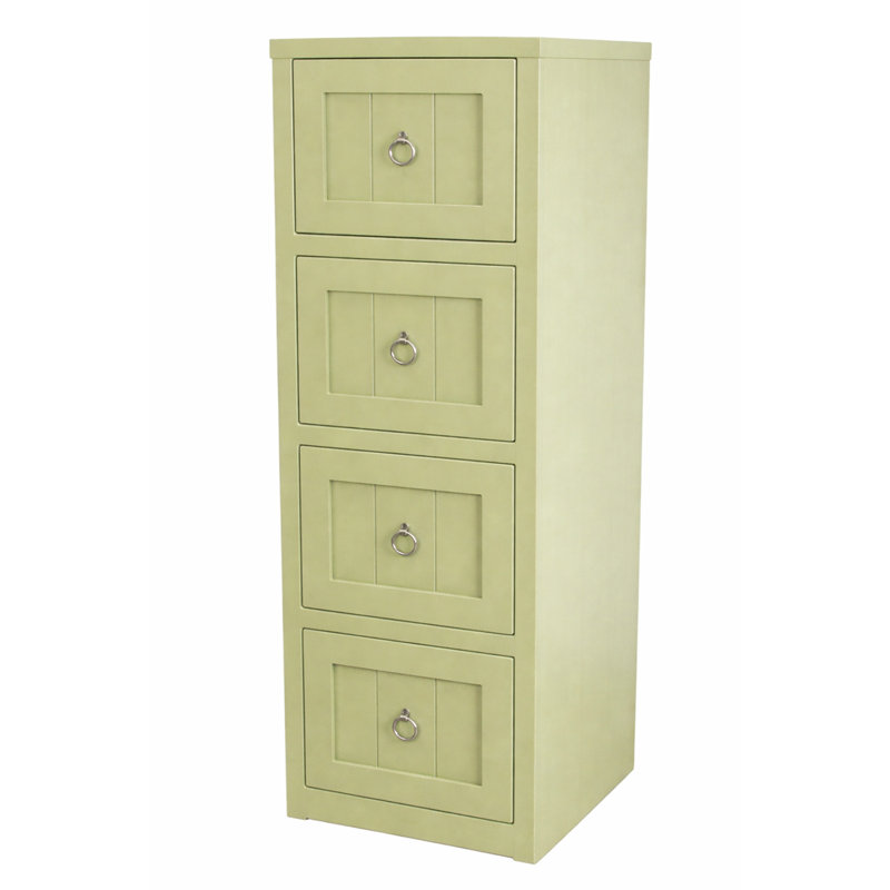 Raina 17.25'' Wide 4 -Drawer Solid Wood File Cabinet, Green