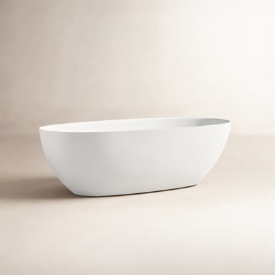 65" Freestanding Solid Surface Soaking Bathtub