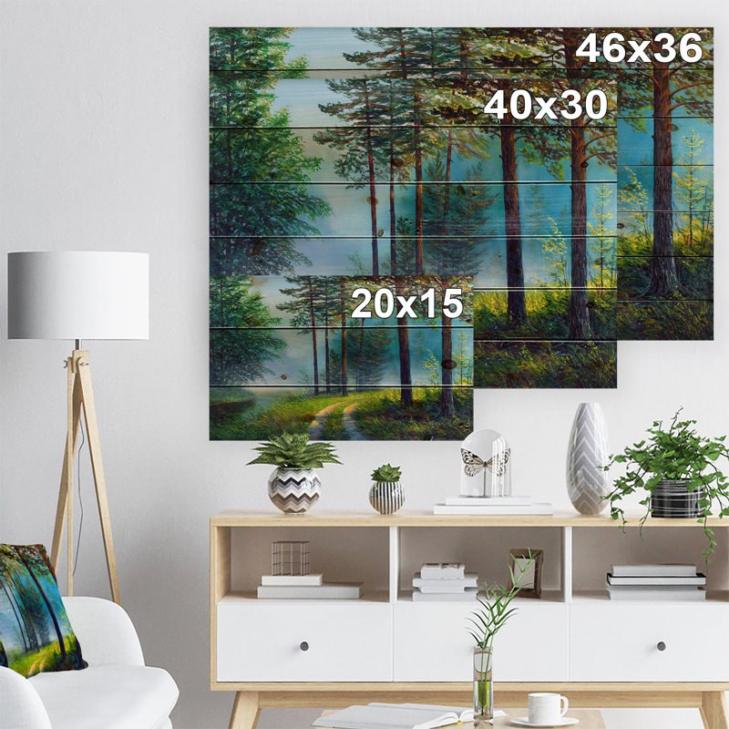 « paysages color forest forest », impression, H 15 po x l 20 po x P 1 po, Bois