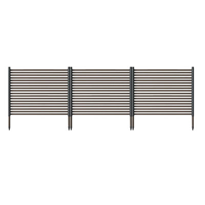 3-Panel No Dig Garden Fence, Rustproof Metal Outdoor Barrier for Rabbits, Dogs, Flower Beds, Patio & Vegetable Gardens by GarveeHome