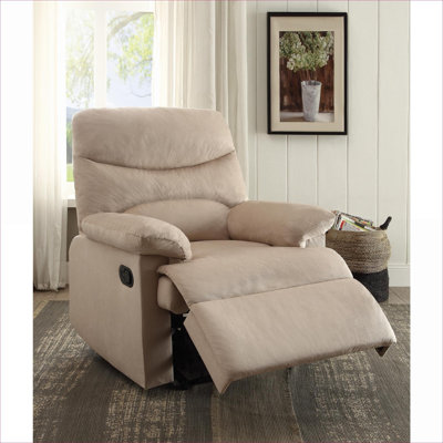 Fauteuil inclinable à mouvement unique pour la détente dans le salon, en tissu neutre beige
